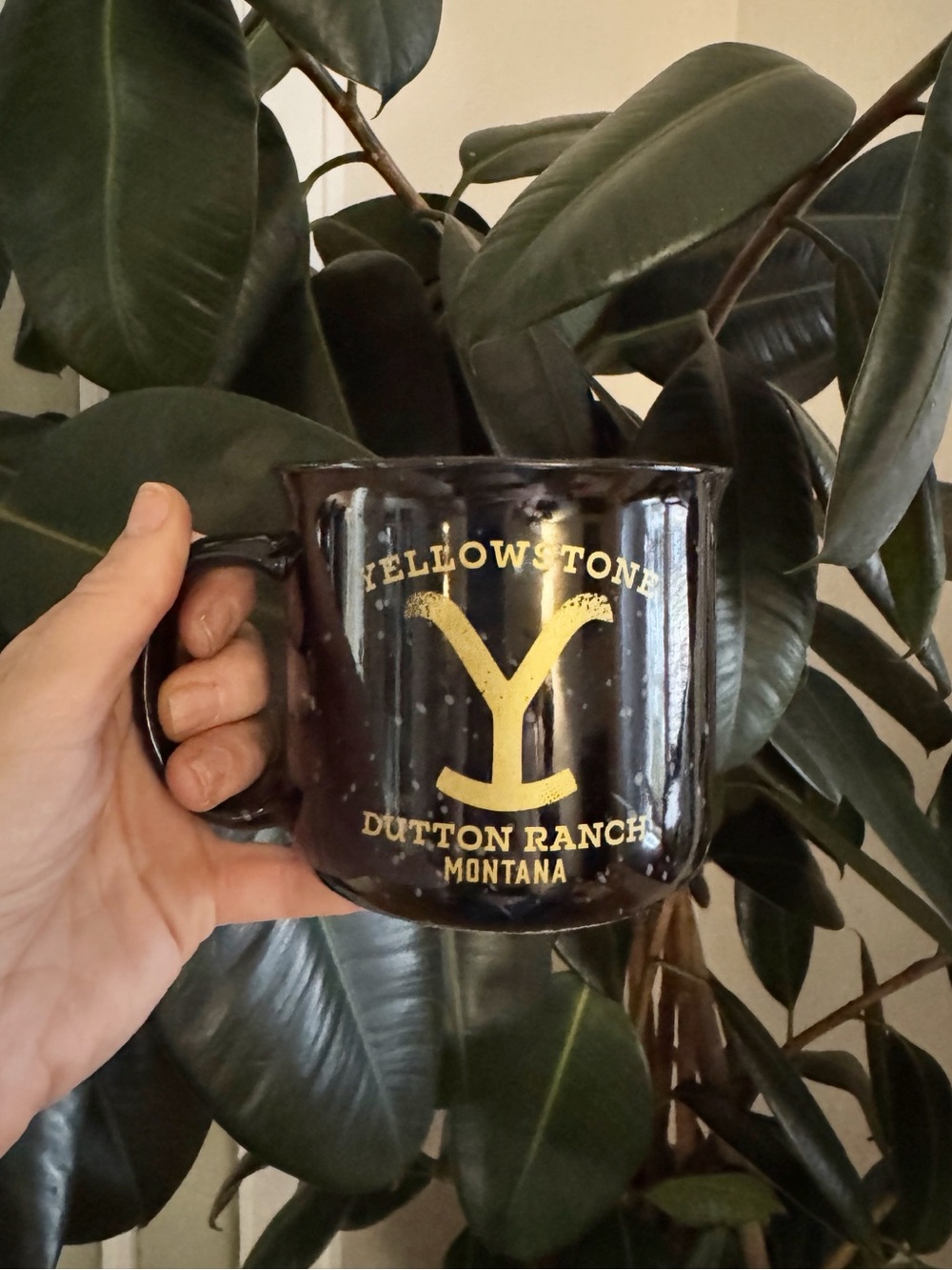 ZAK Yellowstone Dutton Ranch Montana 16oz Black Speckled Ceramic Coffee Mug
